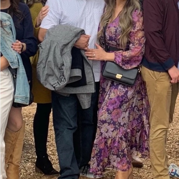 NWOT Lulus Feeling Sweet Purple Floral Print Long Sleeve Wrap Maxi Dress - Picture 12 of 12